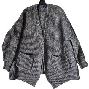 POLO Ralph Lauren Men's Gray Wool Cashmere Knit Open Cardigan Sweater Size XL